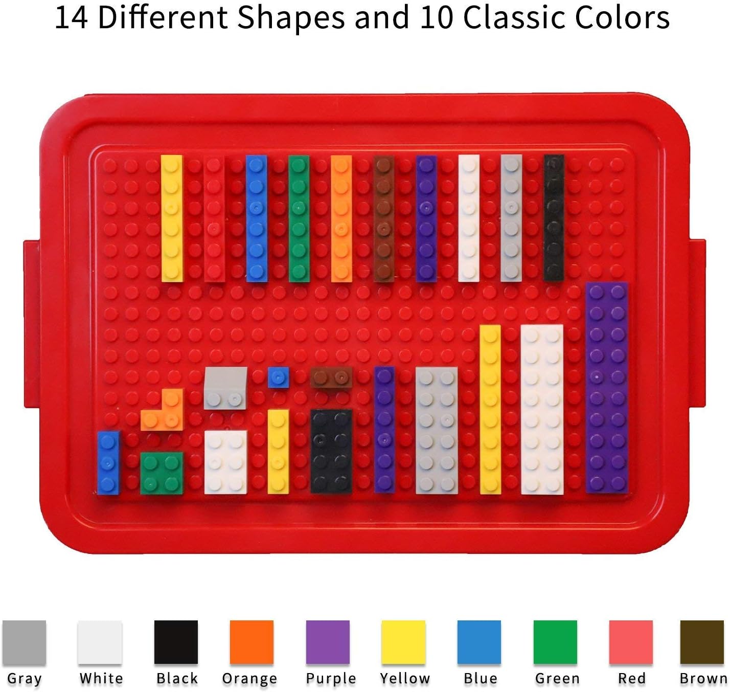 Building Blocks Set with Storage Box and Lid Baseplate: 568 Pieces Classic Bricks Compatible with Major Brands