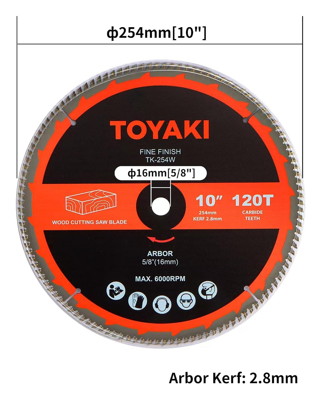 10-Inch Miter Saw Blade, 120-Tooth Fine-Finish Professional Woodworking Saw Blade for Miter Saws Table Saws and