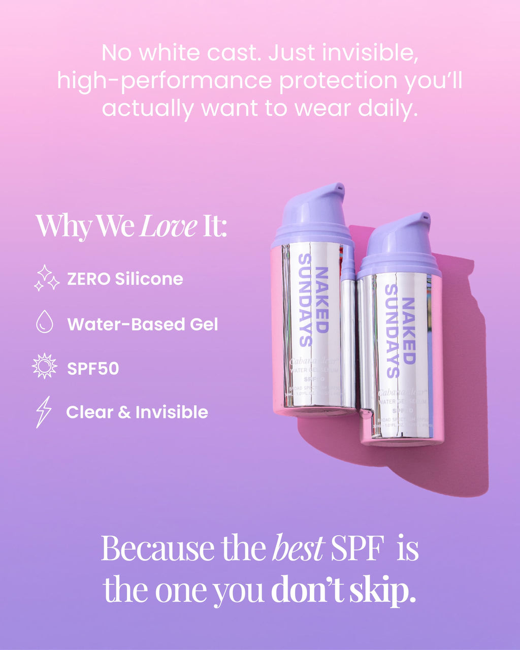 CabanaClear Water Gel Sunscreen Serum SPF 50, 30ml