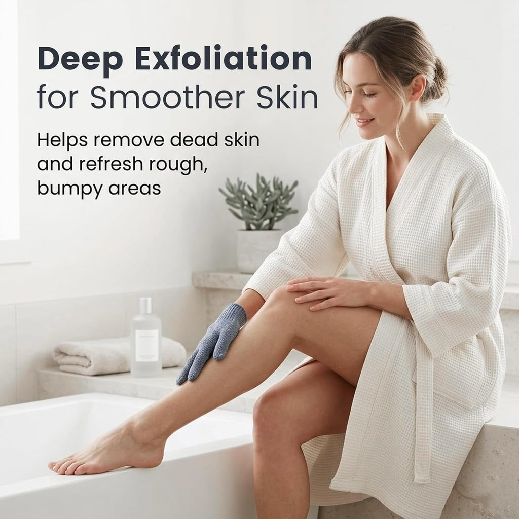 Heavy Exfoliating Gloves 4Pcs, Exfoliating Mitt, Body Scrubber for Bath Shower Exfoliation, Body Scrub Exfoliator for