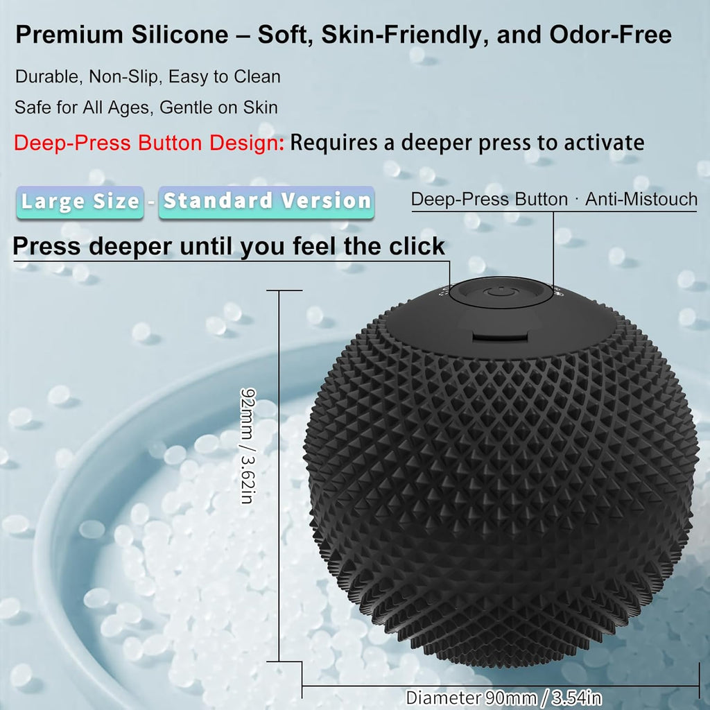 Vibrating Massage Ball with Heat, 7 Modes, Memory, Myofascial Release, Deep Tissue Muscle Recovery Ball for Trigger