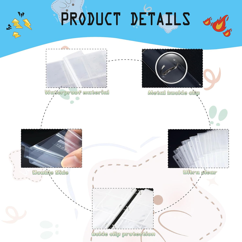 9 Pocket Trading Card Binder, 900 Pockets Card Collection Album | 50 Removable Sleeves,Double Sided Pocket,with Zip