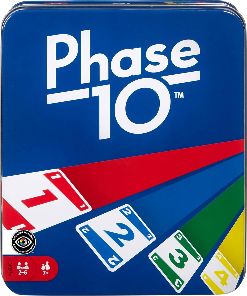 Mattel Games Phase 10 Card Game in Storage Tin for Ages 7+