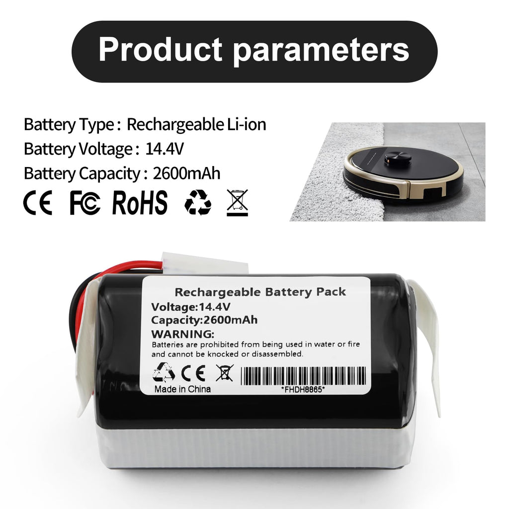 MULS Replacement Battery for RobZone LI-022148-BYD Robot Vacuum Cleaner
