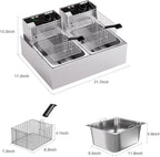 20.7Qt Deep Fryer, 3400W Electric Countertop Fryer with 2 x 6.35 QT Basket