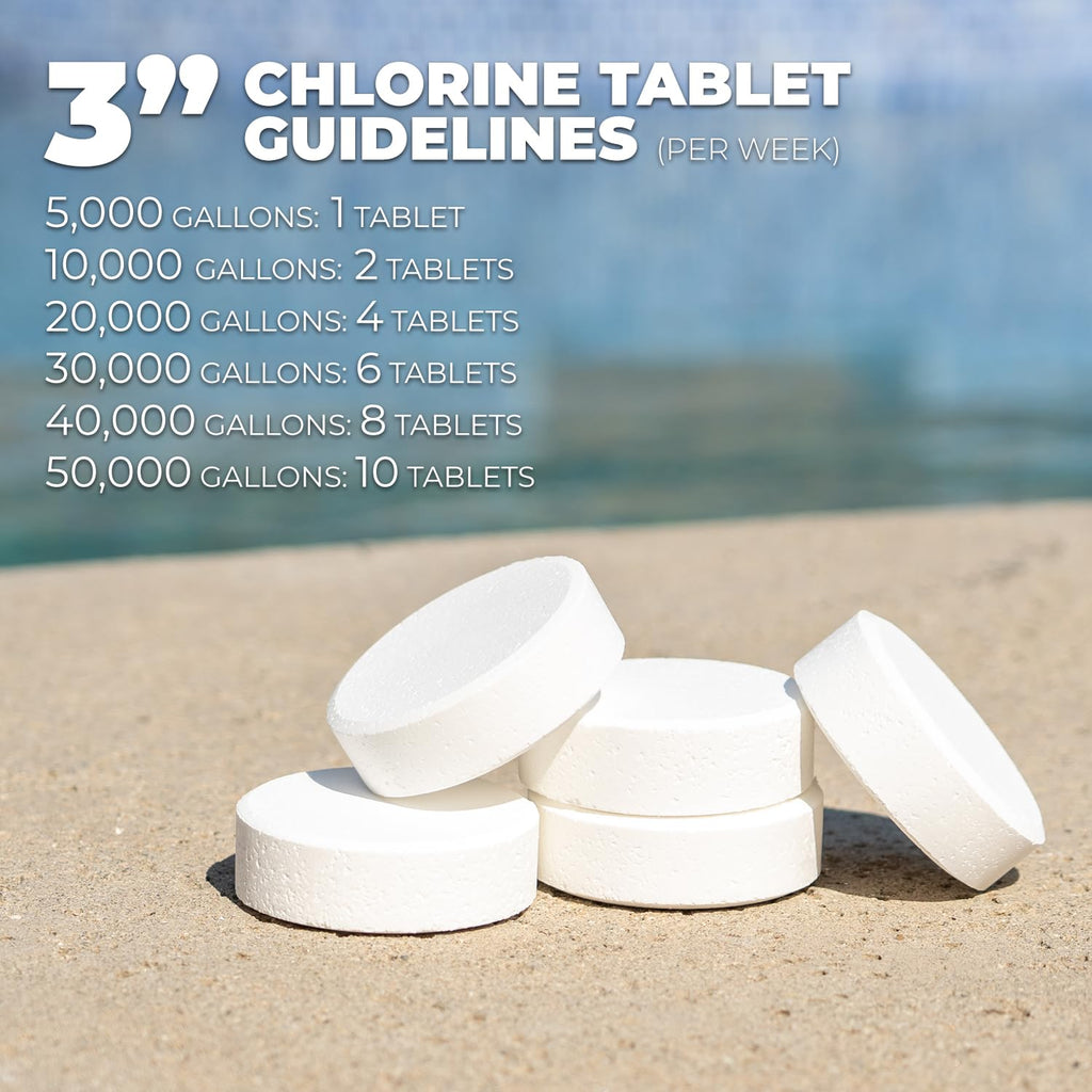XtremeClear Complete 3” Chlorinating Tablets, 10 lb, Chlorine Tablets for Sanitizing Swimming Pools Chlorine, 10