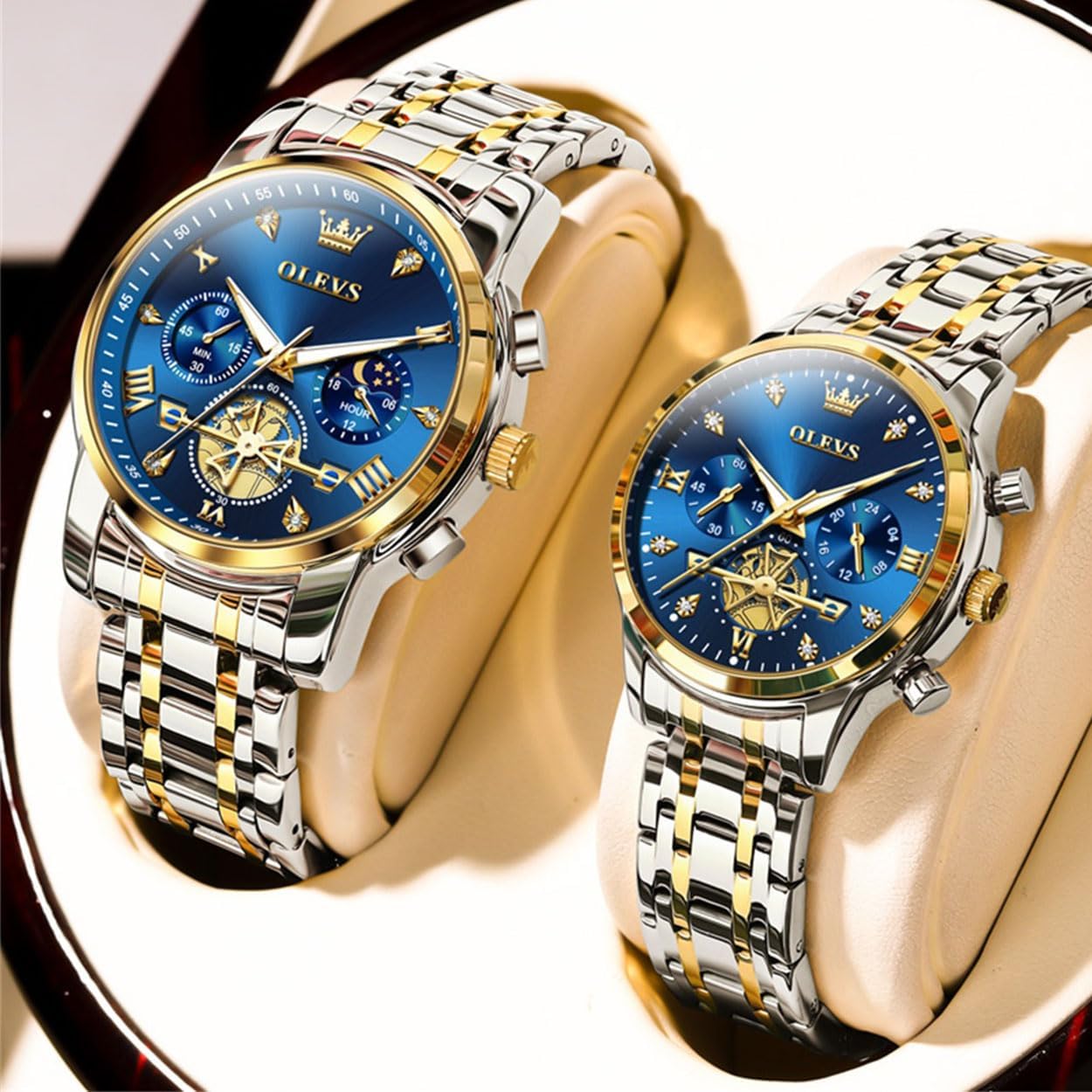 Couple Watch His and Her Set Matching Watch Mens Womens Diamond Romantic Valentine’s Day