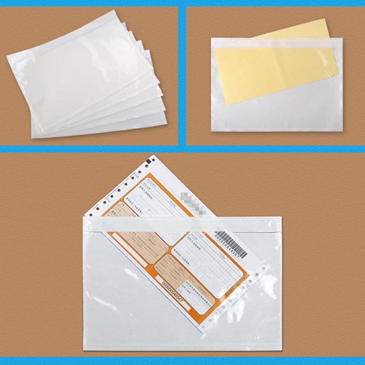 6" x 9" Adhesive Packing List Envelopes Clear Plastic Mailing Shipping Envelope Pouch (200 Pack)