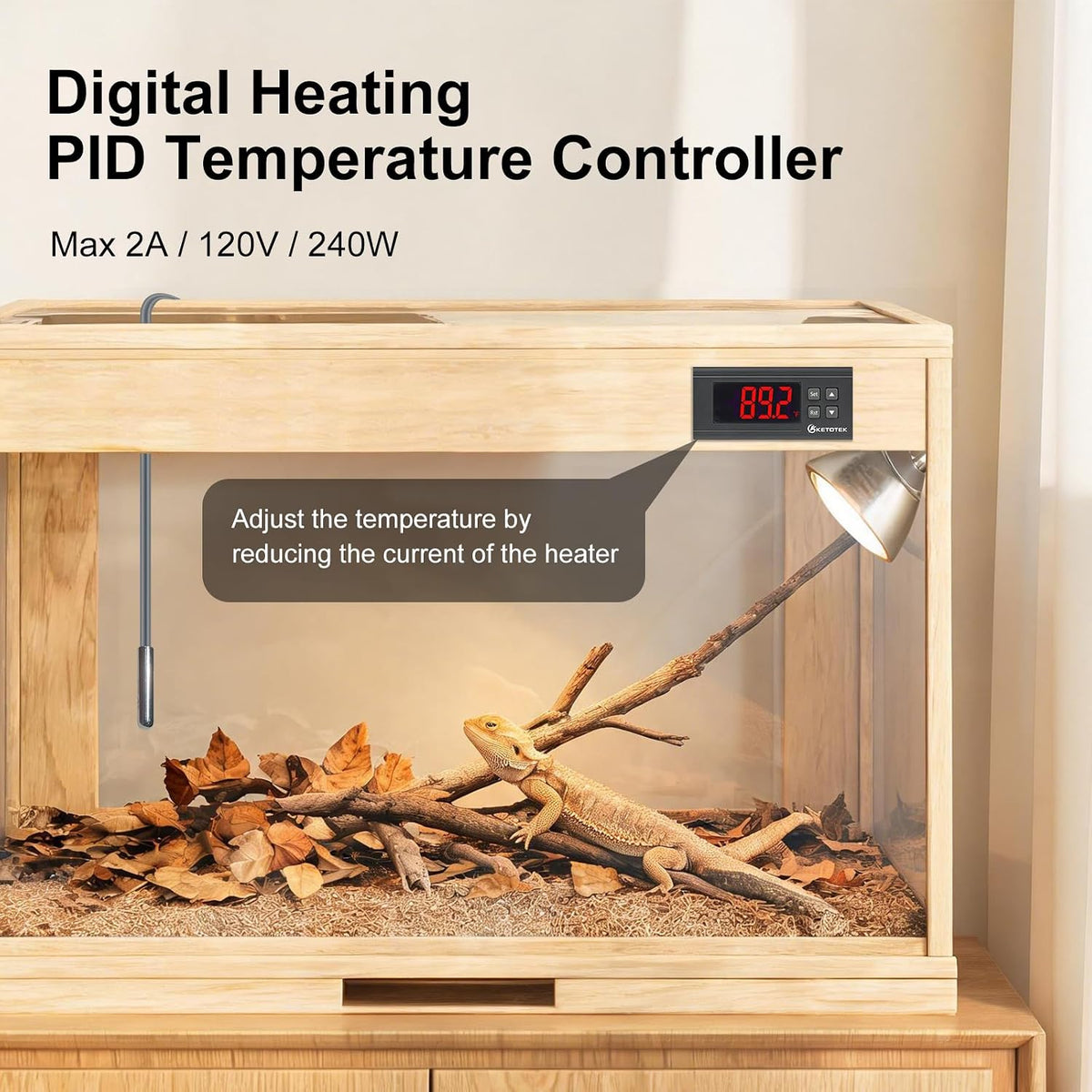 KETOTEK Heating PID Temperature Controller Dimming Thermostat 2A 120V 240W