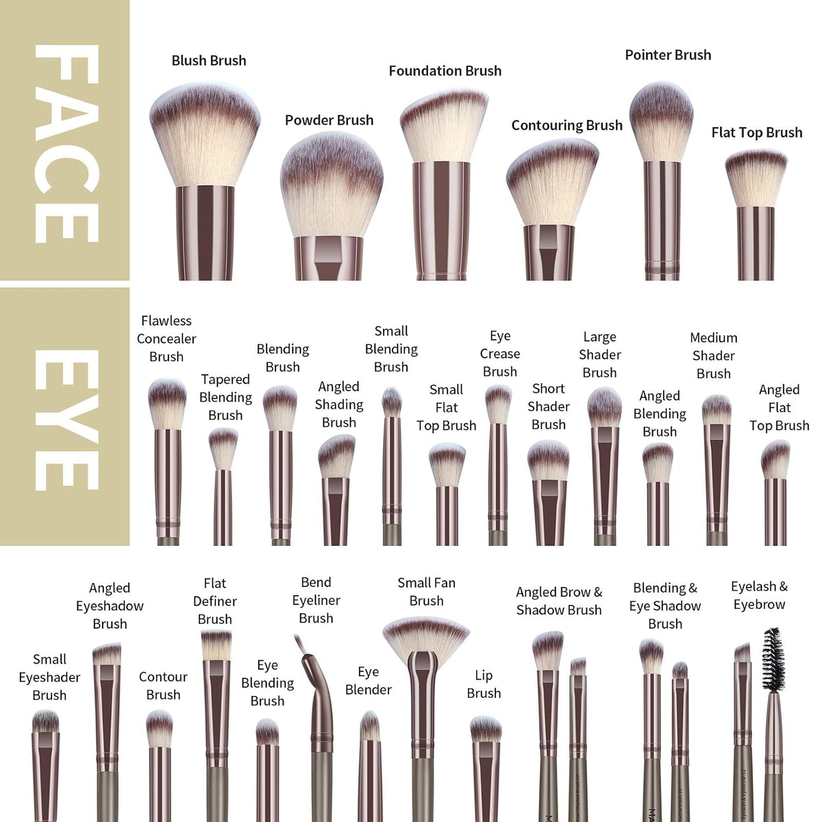 Makeup Brush Set 51 PCS Professional Makeup Brushes Soft Foundation Powder Eyeliner Eye Shadow Makeup Brushes Set