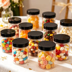 50 Pack 4oz Clear Plastic Jars with Lids,115ml Wide-Mouth Refillable Storage Containers,Empty Round Containers for