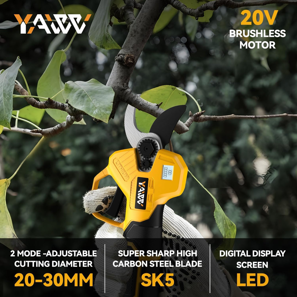 Brushless Electric Pruning Shears for DeWalt 20V Battery, Portable Cordless Pruning Shears with LCD Display＆SK5