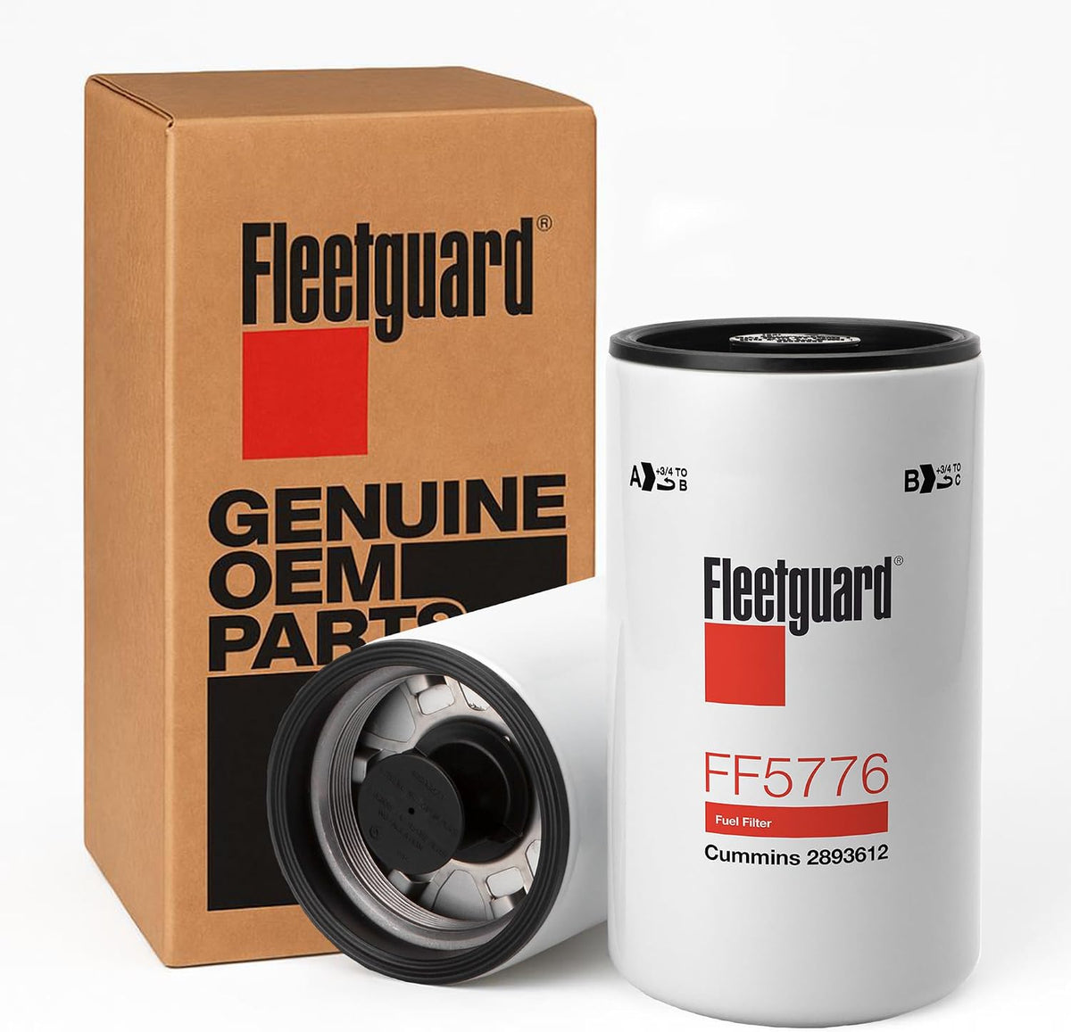 Fleetguard FF5776 Fuel Filter for Cummins ISX 15 engine - Genuine OEM Replacement secondary filter for 2010-2019 Cummins ISX - 1 pack