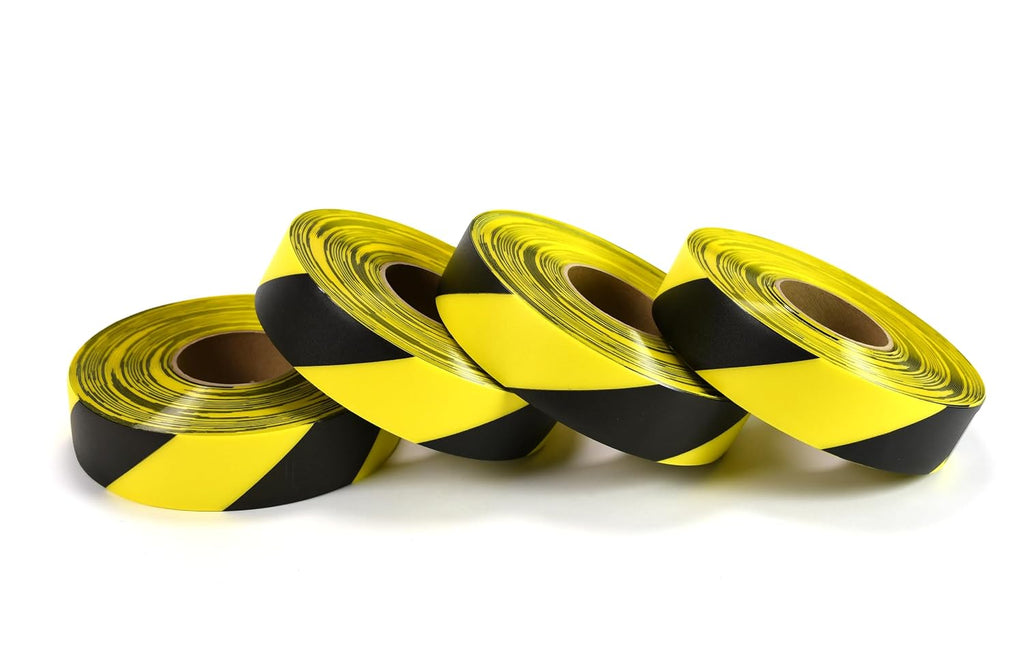 Industrial Hazard Floor Marking Tape (Black/Yellow, 2in x 100ft)
