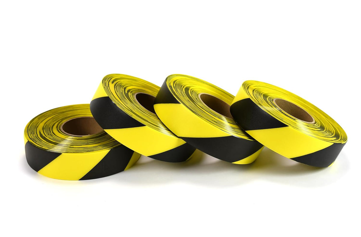 Industrial Hazard Floor Marking Tape (Black/Yellow, 2in x 100ft)