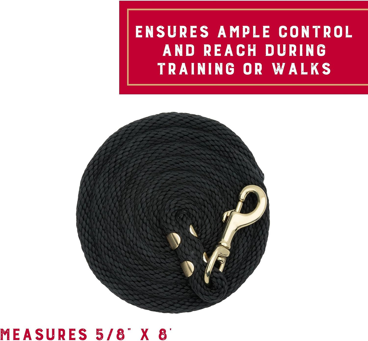 8' Horse Lead Rope with Brass-Plated Snap