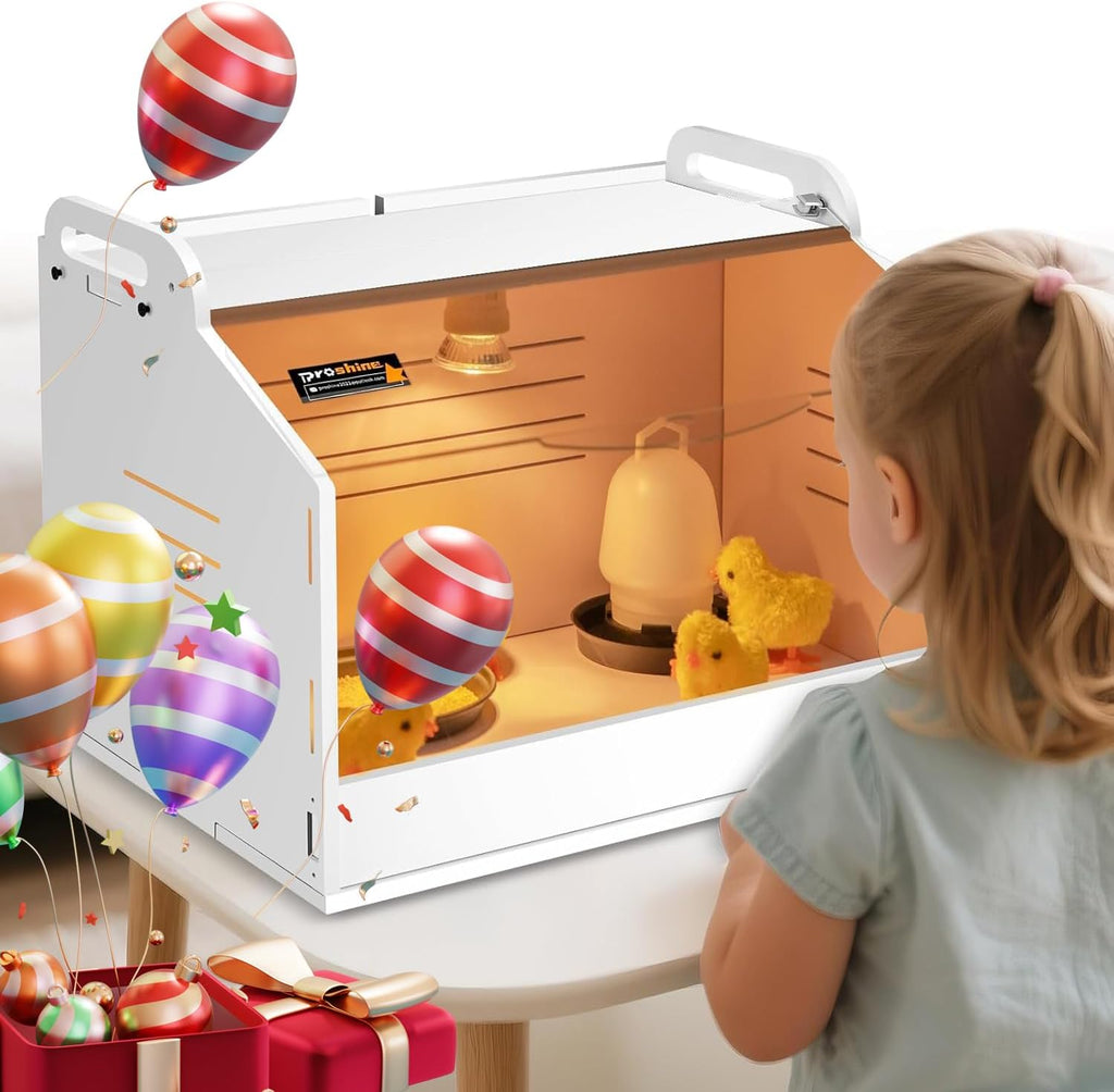 Chicken Brooder Box for Chicks with Heating Lamp Up to 10 Chicks