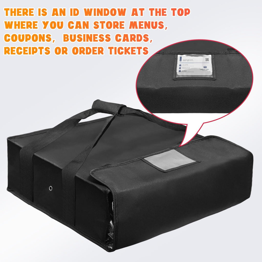 Pizza Bag for Delivery, Insulated Pizza Warmer Bag with Label Window