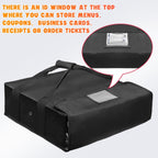 Pizza Bag for Delivery, Insulated Pizza Warmer Bag with Label Window