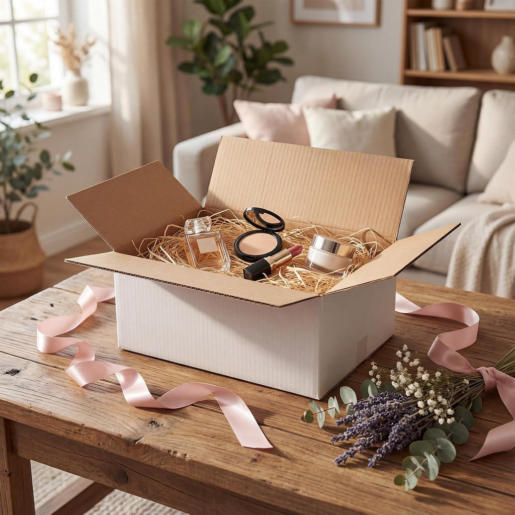 9x6x4 Shipping Boxes Set of 40, White Corrugated Cardboard Box