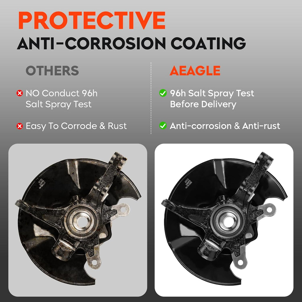 Front Steering Knuckle & Wheel Bearing Hub Assembly for Honda Civic 2006 2007 2008 2009 2010 2011 1.3L 1.8L, without Si MUGEN Si Model, Not for 2.0L, 698-450 698-451, Left Side and Right Side