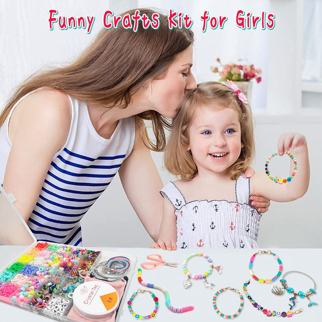 Girls Toys Bracelet Making Kit -3400pcs Charm Jewelry Making Kit Supplies,Unicorn/Mermaid Crafts Birthday Christmas