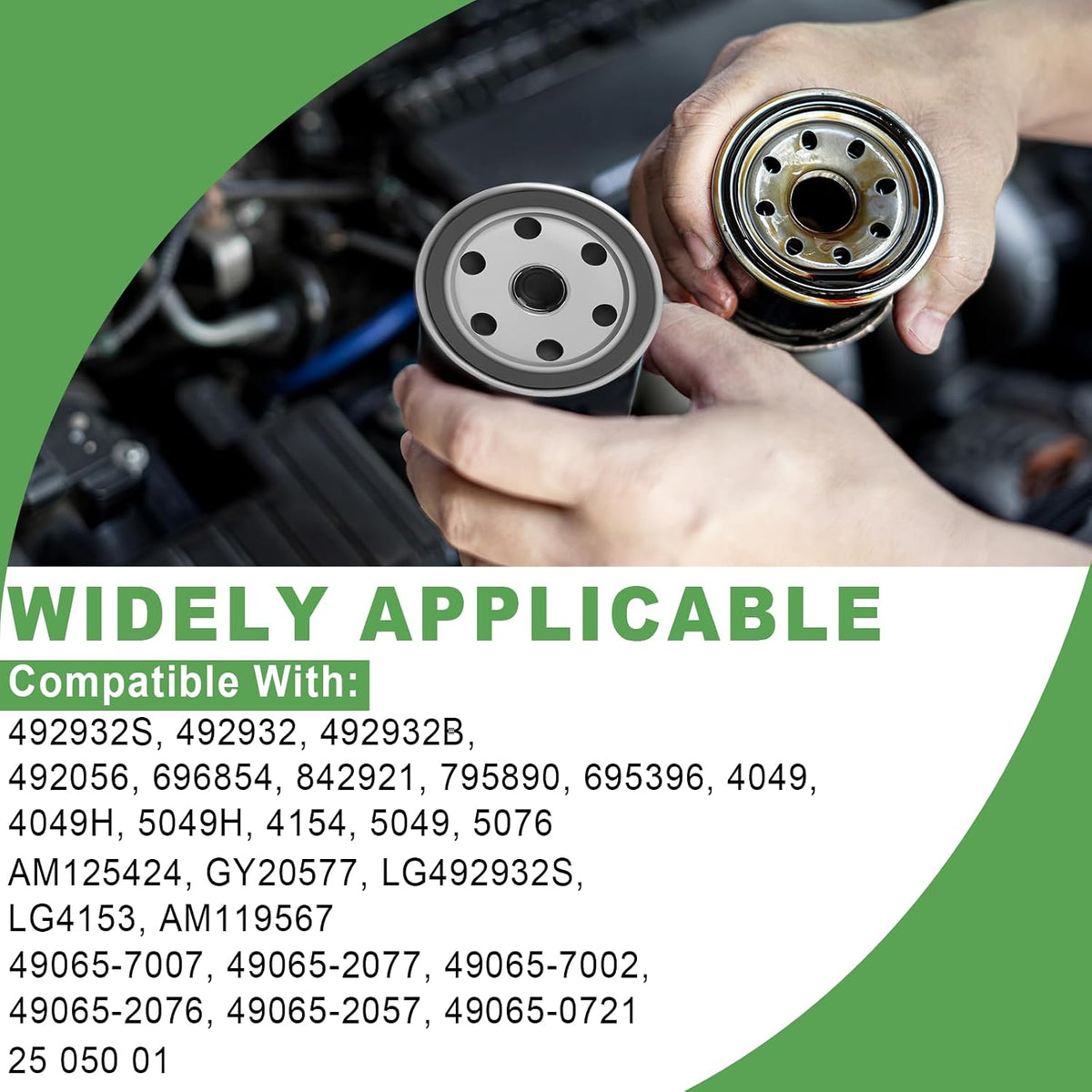 Podoy 492932 492932S 49065-0721 49065-7007 Oil Filter Replacement (5 Pack)
