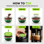 4 Pack Reusable Coffee Capsules Compatible with Nespress Vertuo Plus/Next