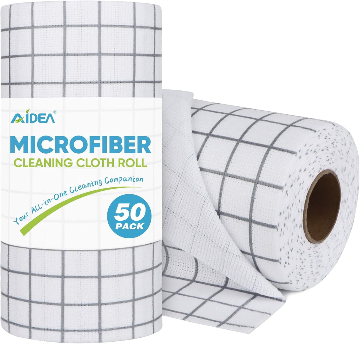 Microfiber Cleaning Cloth Roll-50PK, Reusable Paper Towels 11.5×11.5"