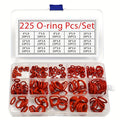Silicone Rubber O-Ring Combination kit 225 Pieces (red)