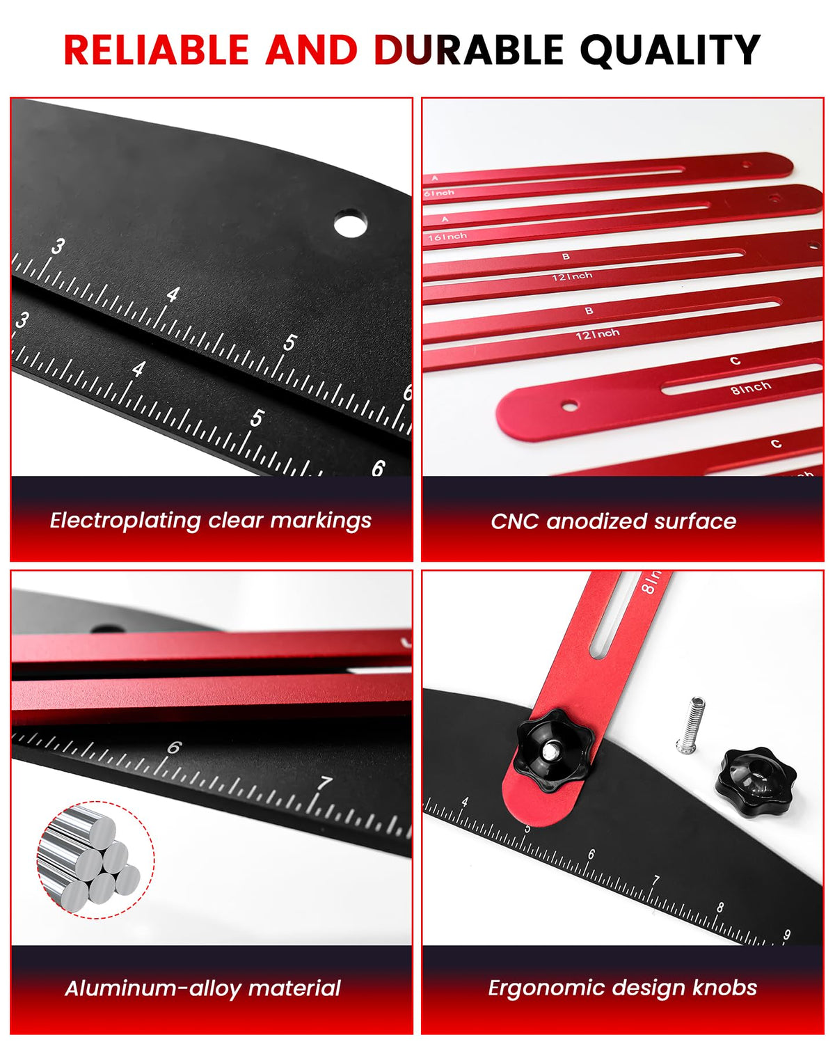 Stair Tread Template Tool, 8" to 60"Jig, Adjustable for Measuring