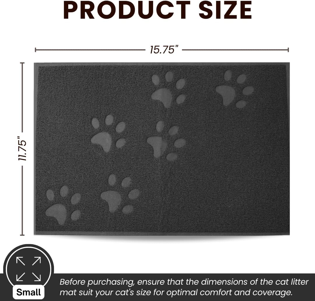 Andalus Small Cat Litter Mat, Pack of 1 - Waterproof, Non-Slip & Easy to Clean Cat Litter Box Mat for Extra Efficient