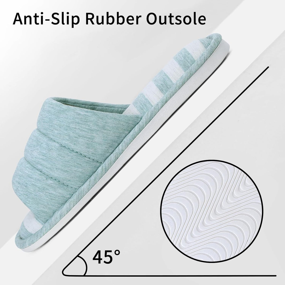 Open Toe House Slippers for Women Men Memory Foam Bedroom Shoes | Ultra-soft & Comfy Cotton, Lightweight &