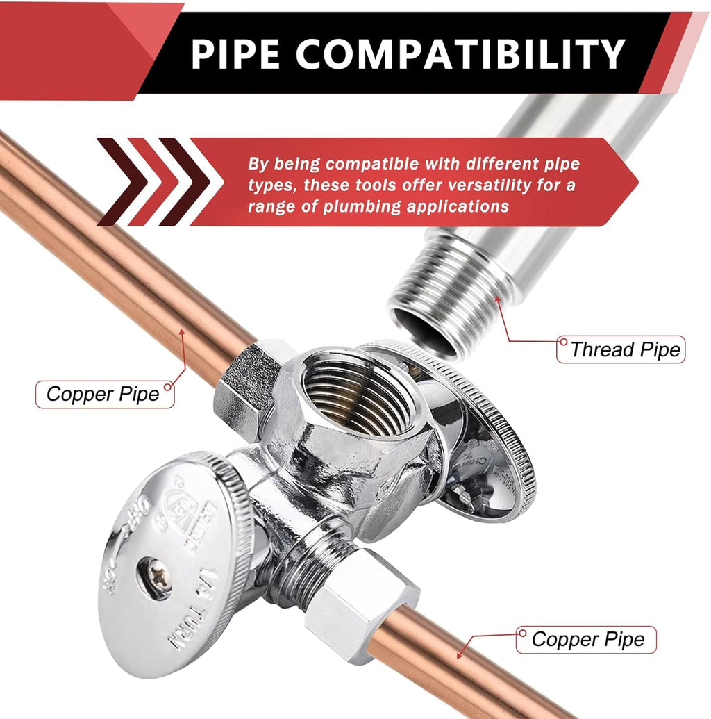 1PC EFIELD Dual Compression FIP Angle Stop Valve,2 Shut Off Valve/Handle | 1/2" Fip Iron Pipe x (3/8 inch x 3/8