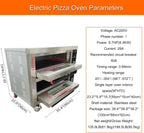 Commercial Pizza Oven Movable Double Deck Convection Oven Commercial Cooker Double Electric Baking Ovens 20℃-350℃