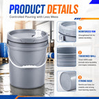 2 Pack 5 Gallon Utility Buckets with Lids, Pour Spouts and Handles
