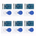 6Pcs RC522 RFID Module Kit RF RC522 Reader IC Card Sensor Module with S50 White Card and Key Ring RFID Sensor Module