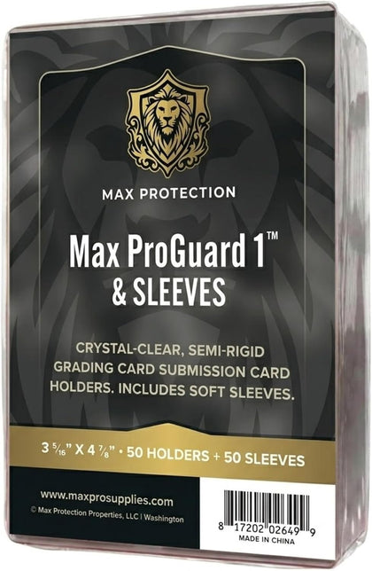ProGuard 1 Semi Rigid Card Holder Card Saver - 50ct 9 Mil Semi Rigid Sleeves 3 5/16" x 4 7/8" - Grading Submission
