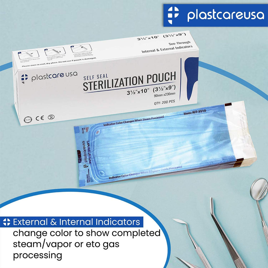 1000 4.25" x 12" Self Sterilization Autoclave Pouches for Cleaning Tools, Sterilizer Bags for Tattoo, Dental Pouch