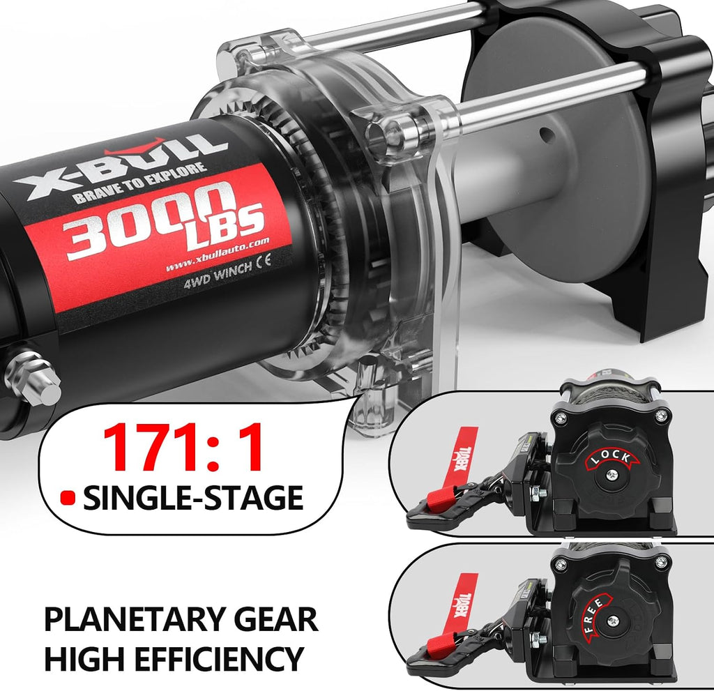 New 12V DC 3000LBS IP68 Waterproof Electric Winch for Towing ATV/UTV, Boat, Off Road, Wireless Remote and Corded