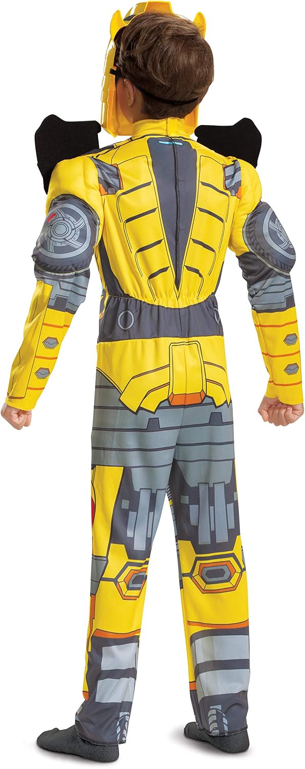 Kid's Transformers Bumblebee Muscle Costume - Child Bumblebee Cosplay Outfit - Boys & Girls Transformers Costumes S
