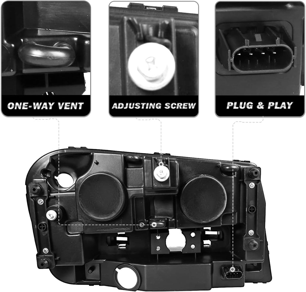 SOCKIR Headlight Assembly for 2002-2009 Chevy Trailblazer Full Length Grill