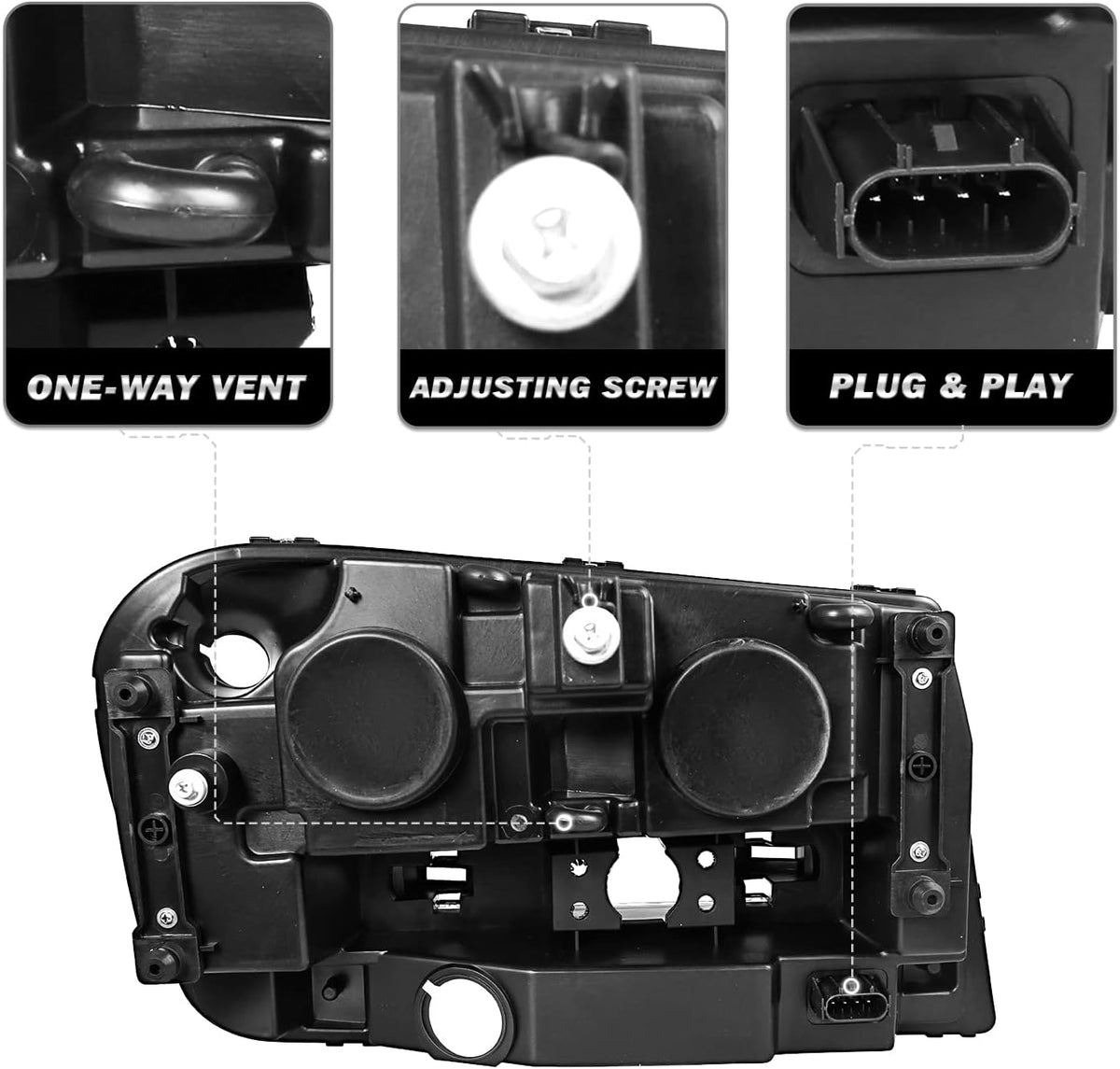 SOCKIR Headlight Assembly for 2002-2009 Chevy Trailblazer Full Length Grill