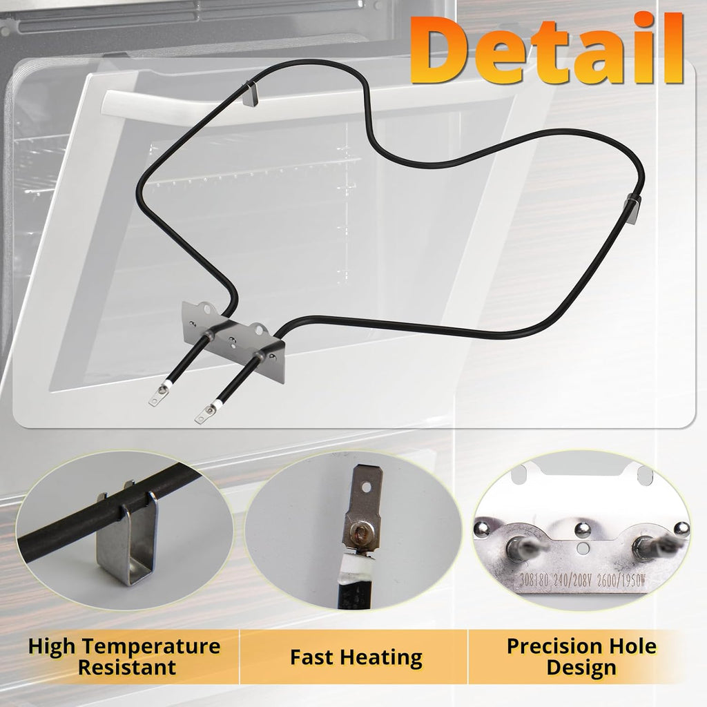 WP308180 Oven Bake Element W10308477 AP6007578, 2600W 240V