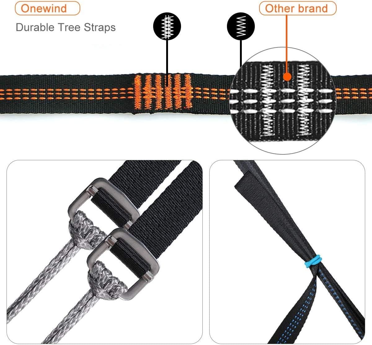 2 * 12Ft Hammock Straps Set, Heavy Duty Tree-Friendly Straps | Hanging Kit with Cinch Buckle 1 Inch Wide 1500 LBS