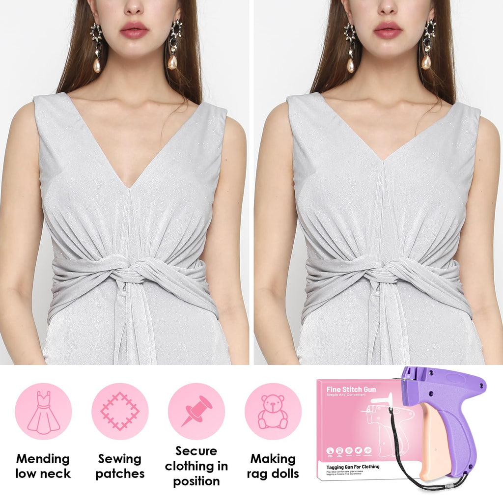 Stitch Gun for Clothes,Retail Tagging Gun for Clothing,Includes 6 Mini Needle,5000 Pcs Micro Fasteners(2500 White &