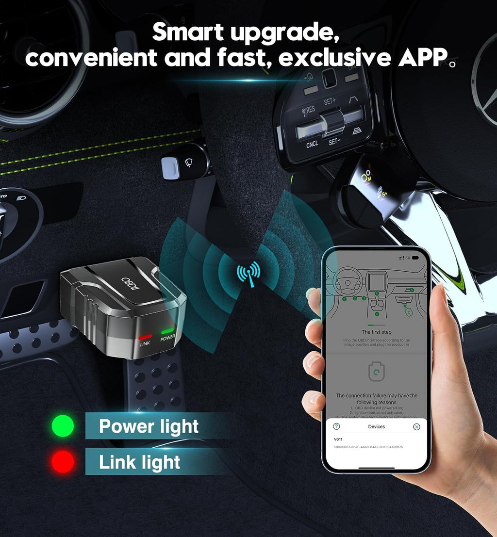 OBD2 Scanner Diagnostic Tool, Car Scanner for iOS & Android, Bluetooth 5.4 | Code Reader for Cars and Trucks, Scanner