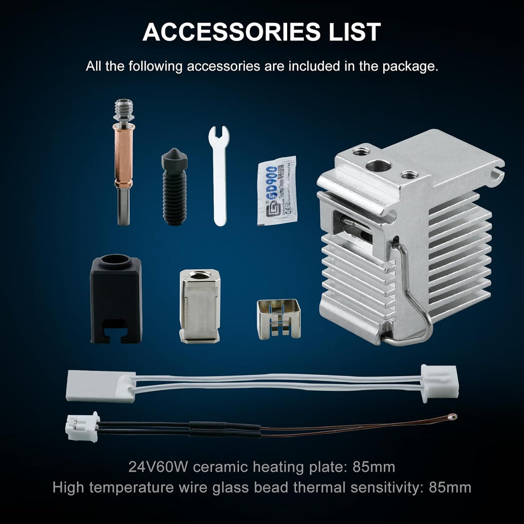 Ceramic Upgrade Kobra 3 Hotend Hot End Assembled Extruder Printhead Kit Ceramic Hotend Upgrade for Kobra 3 Combo Hot