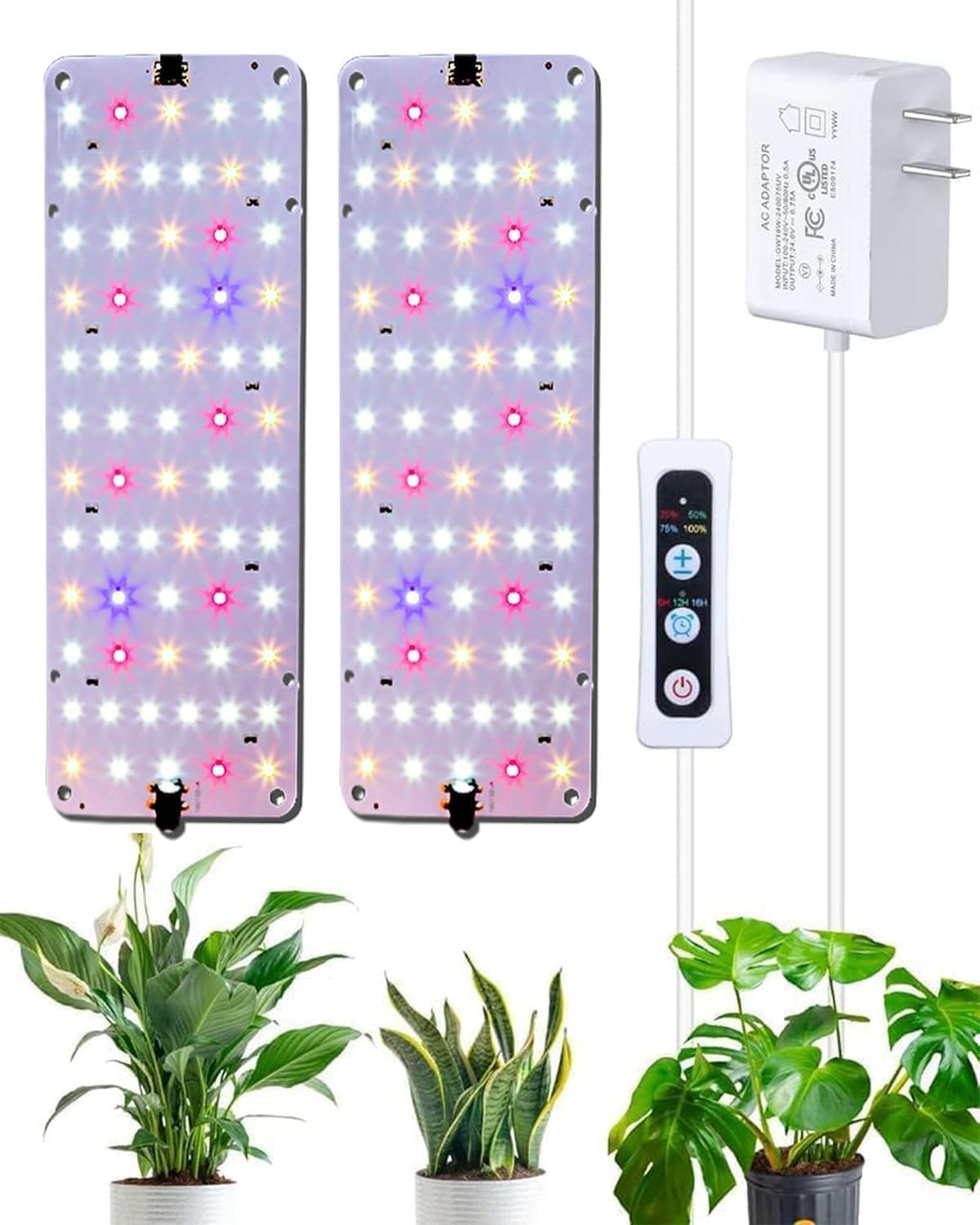 Panel Grow Light for Indoor Plants, 20W Ultra-Thin Full Spectrum | Dimmable Plant Light with 6/12/16H Timer, Suitable