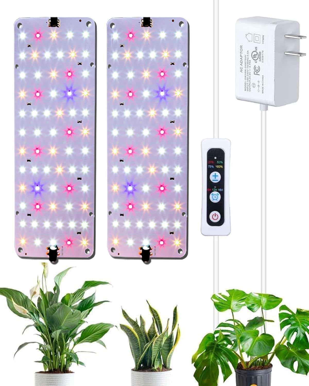 Panel Grow Light for Indoor Plants, 20W Ultra-Thin Full Spectrum | Dimmable Plant Light with 6/12/16H Timer, Suitable